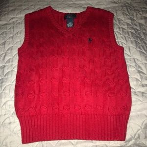 NWOT Ralph Lauren Red Cable Knit Vest sz.4
